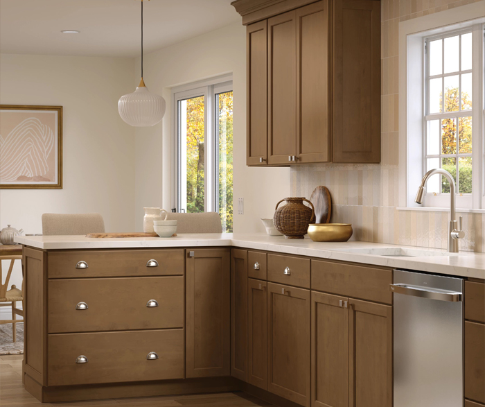 Woodtone Kitchen and Painted Display Cabinet